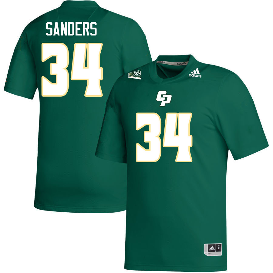 Cal Poly Mustangs #34 Kendric Sanders College Football Jerseys,Uniforms Stitched-Green
